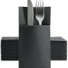 NAPKINS 2-PLY BLACK ( 38X38) POCKET LAMINATE 100 Pcs