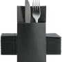 NAPKINS 2-PLY BLACK ( 38X38) POCKET LAMINATE 100 Pcs