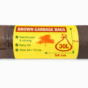 Reinforced Brown Garbage Bags 30L – 20 pcs (54x72 cm)