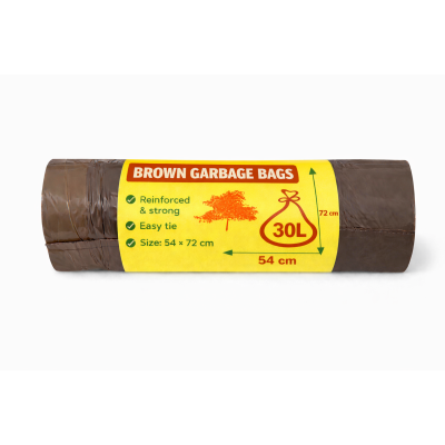 Reinforced Brown Garbage Bags 30L – 20 pcs (54x72 cm)