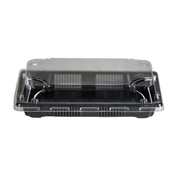 PS Sushi Trays N.10 and Transparent Lid (SET) 16.5x11.5x2cm. 50 Pcs.