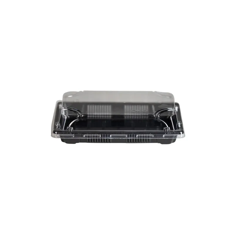PS Sushi Trays N.10 and Transparent Lid (SET) 16.5x11.5x2cm. 50 Pcs.