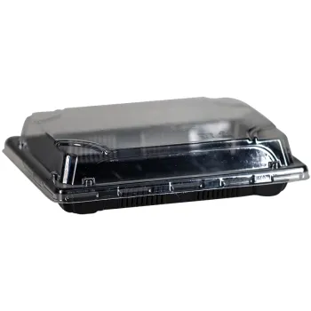 PS Sushi Trays N.10 and Transparent Lid (SET) 16.5x11.5x2cm. 50 Pcs.