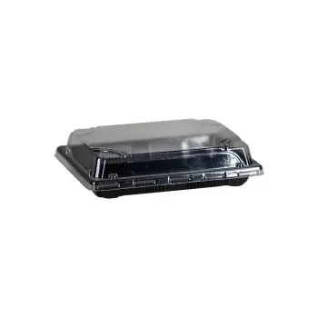 PS Sushi Trays N.10 and Transparent Lid (SET) 16.5x11.5x2cm. 50 Pcs.