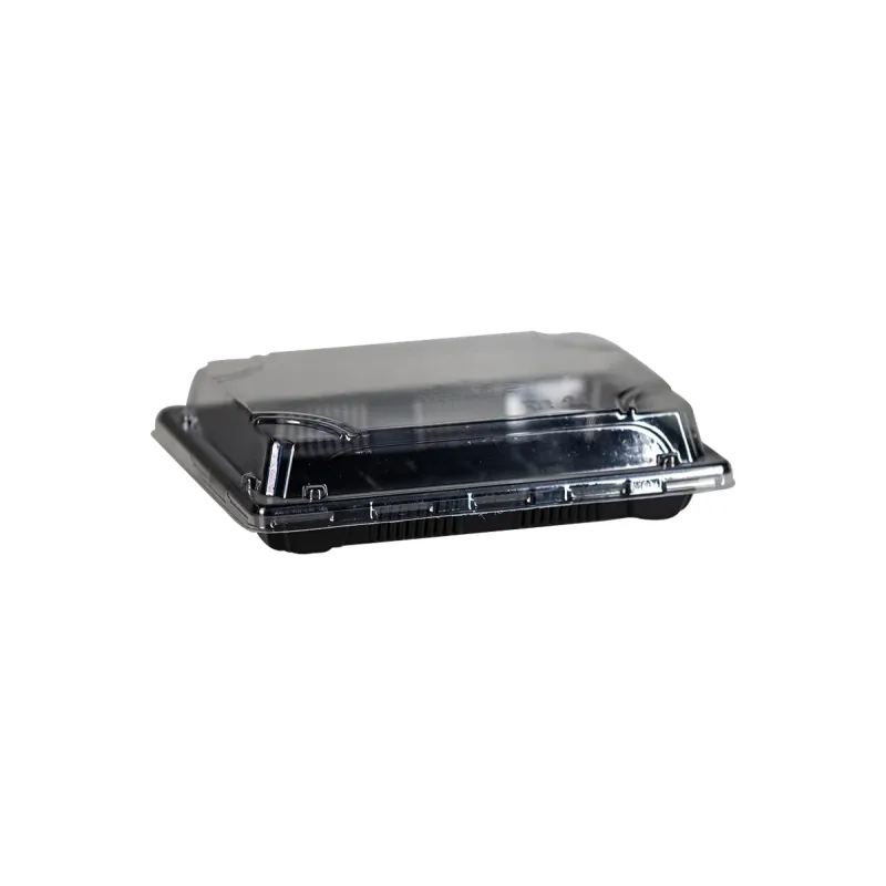 PS Sushi Trays N.10 and Transparent Lid (SET) 16.5x11.5x2cm. 50 Pcs.