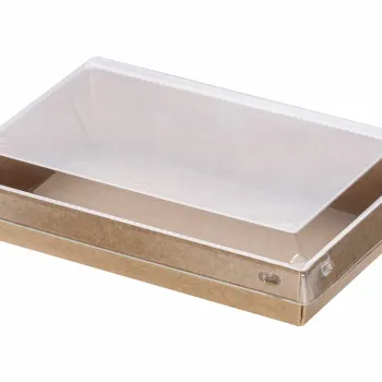 Kraft Paper Food Containers 700 ml (17x11x4,5) with PET Safelock Lid (SET) 30 Pcs.