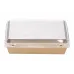 Χάρτινο Δοχείο Φαγητού Kraft 700ml 17x13x5,5cm με Καπάκι PET Safelock (Σετ) — 25τμχ