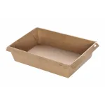 Kraft Food Container 700ml 17x13x5.5cm, PET Lid — 25 pcs