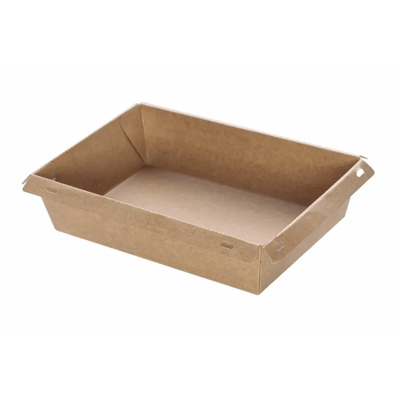 Kraft Paper Food Containers 700 ml (17x13x5,5) with PET Safelock Lid (SET) 25 Pcs.