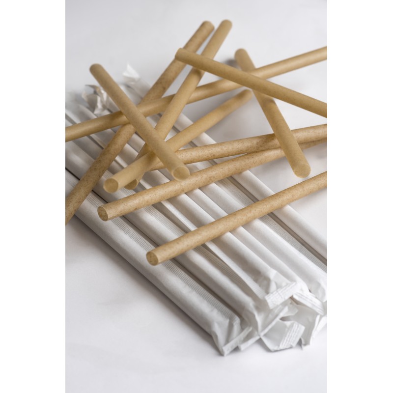 Compostable Straw dim 8mm L200mm (1.000PCS WITH WRAPPING)