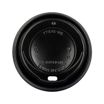 PS HOT SIP LID 90mm BLACK 100 Pcs