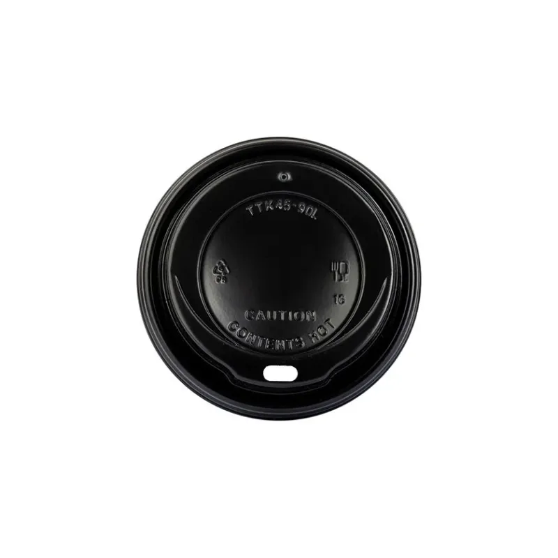 PS HOT SIP LID 90mm BLACK 100 Pcs