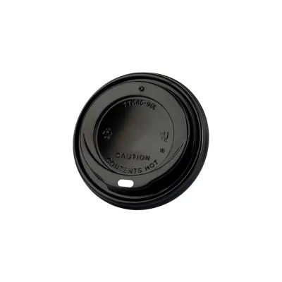 PS HOT SIP LID 90mm BLACK 100 Pcs