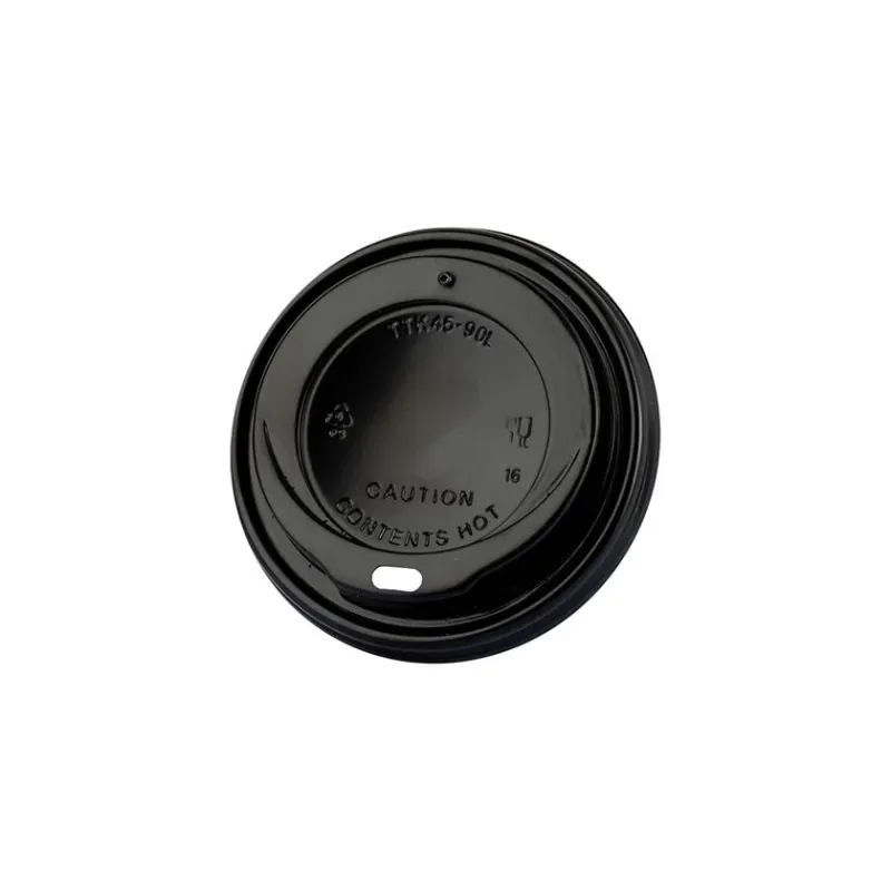 PS HOT SIP LID 90mm BLACK 100 Pcs