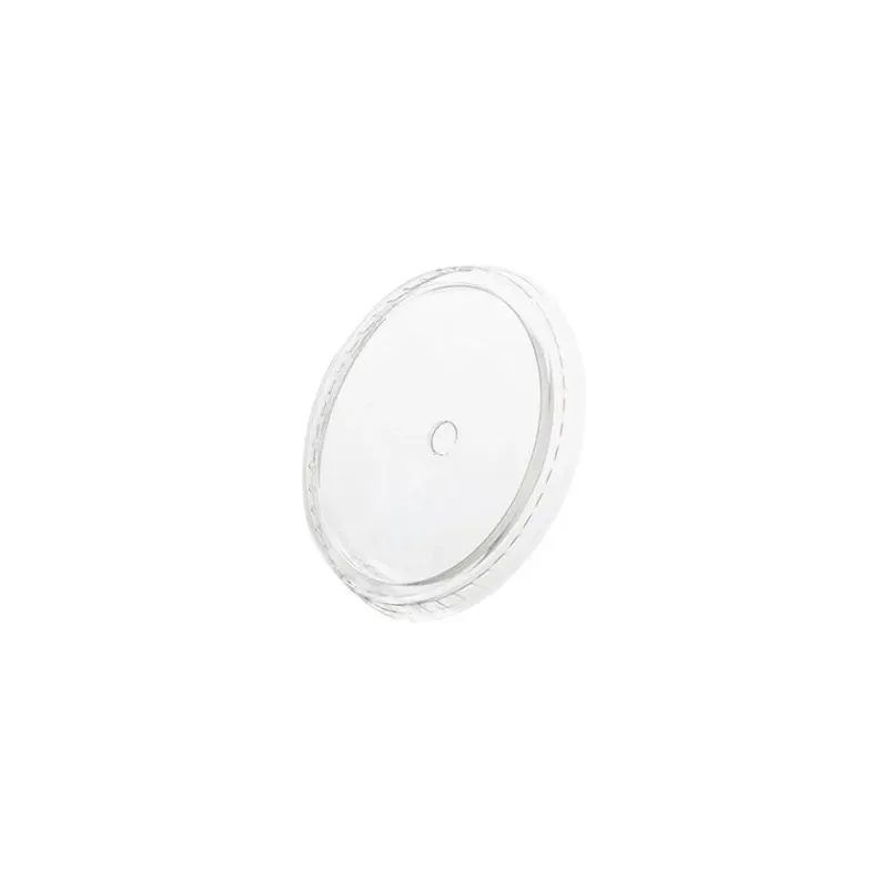 PET FLAT LID 95mm WITH HOLE 8mm 100 Pcs