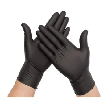 BLACK Nitrile Gloves Powder-Free 100 PCS Large
