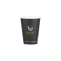 Χάρτινο Ποτήρι 12oz 90mm Μονού Τοιχώματος Μαύρο Gourmet — 1000τμχ
