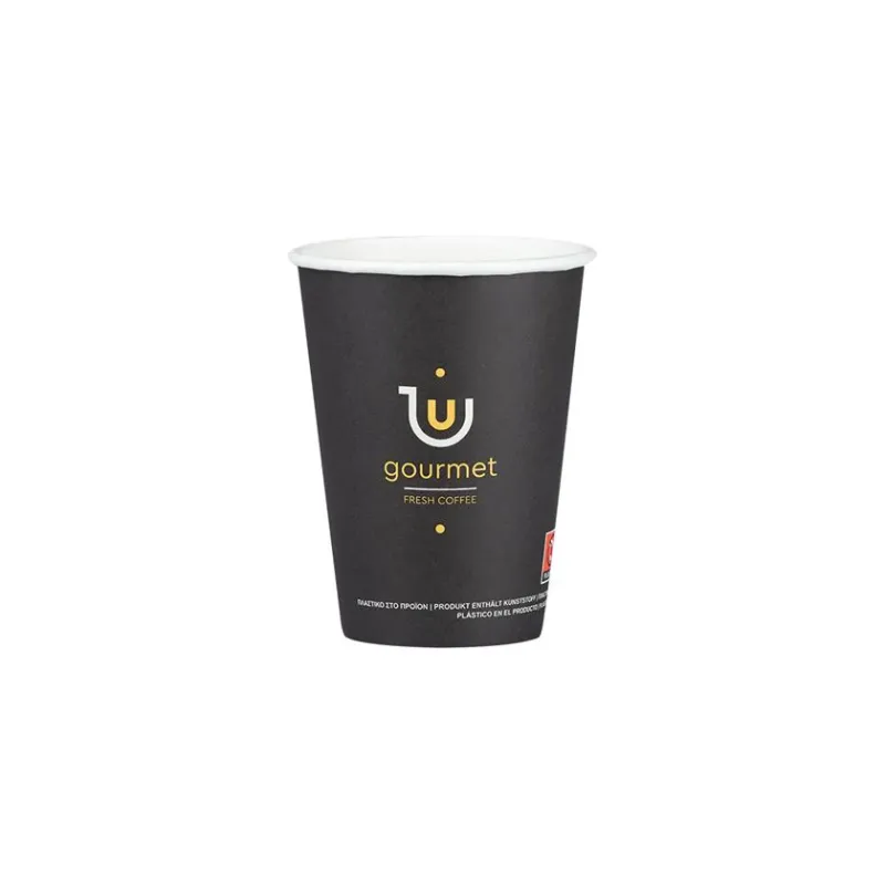 PAPER CUP 12OZ-90mm SW GOURMET BLACK 1000PCS PAPER CUP 12OZ-90mm SW GOURMET BLACK 1000PCS
