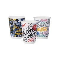 Χάρτινο Ποτήρι 12oz 90mm Διπλού Τοιχώματος Graffiti — 500τμχ