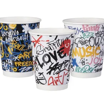 PAPER CUP 12OZ-90mm DW GRAFFITI MIX 500 Pcs