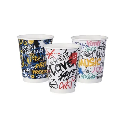 PAPER CUP 12OZ-90mm DW GRAFFITI MIX 500 Pcs