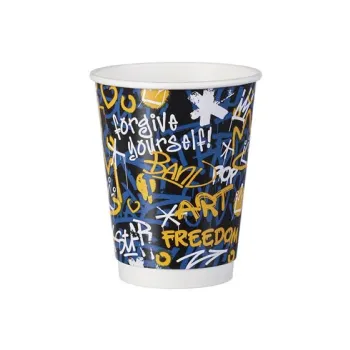 PAPER CUP 12OZ-90mm DW GRAFFITI MIX 500 Pcs