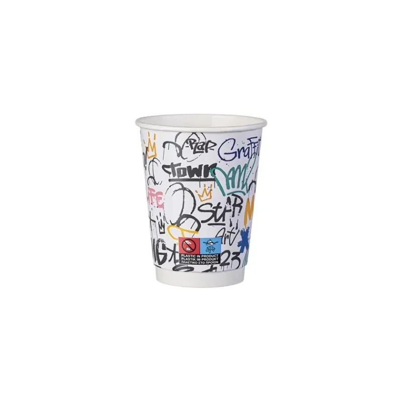 PAPER CUP 12OZ-90mm DW GRAFFITI MIX 500 Pcs PAPER CUP 12OZ-90mm DW GRAFFITI MIX 500 Pcs
