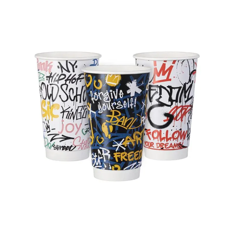 PAPER CUP 16OZ-90mm DW GRAFFITI MIX 500 Pcs