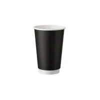 Χάρτινο Ποτήρι 12oz 90mm Διπλού Τοιχώματος Ματ Μαύρο — 500τμχ