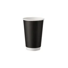 Χάρτινο Ποτήρι 12oz 90mm Διπλού Τοιχώματος Ματ Μαύρο — 500τμχ
