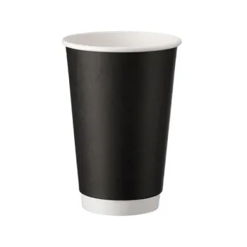 PAPER CUP 12OZ-90mm DOUBLE WALL  MATTE BLACK  500 PCS