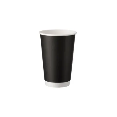 PAPER CUP 12OZ-90mm DOUBLE WALL  MATTE BLACK  500 PCS