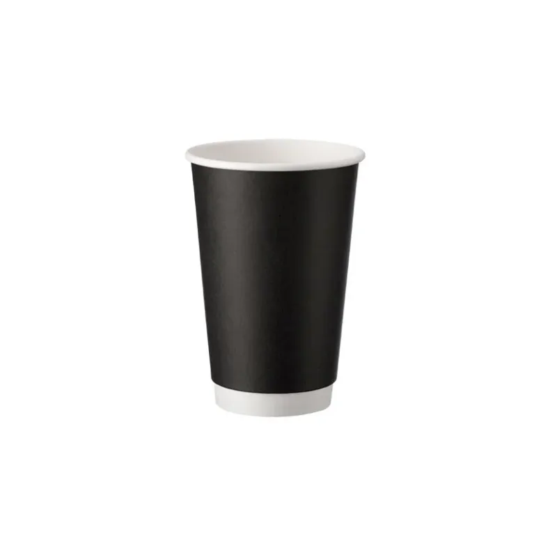 PAPER CUP 12OZ-90mm DOUBLE WALL  MATTE BLACK  500 PCS
