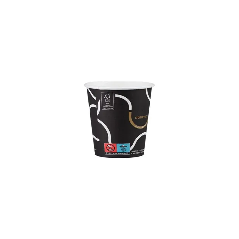 PAPER CUP 4OZ SW GOURMET BLACK 50PCS