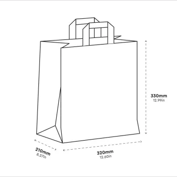 WHITE PAPER BAG TAKE AWAY 32X21X33cm 250pcs