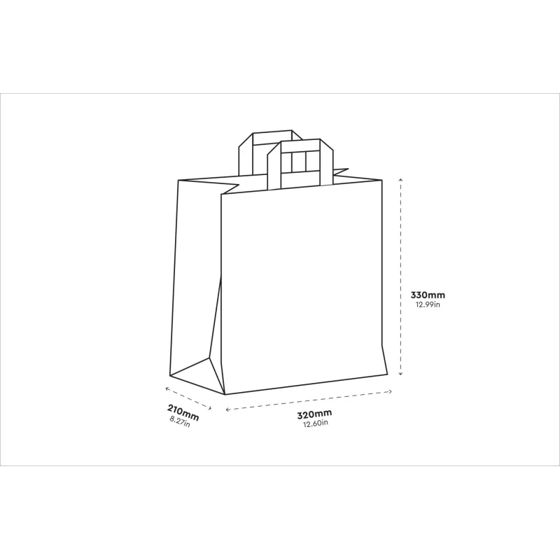 WHITE PAPER BAG TAKE AWAY 32X21X33cm 250pcs