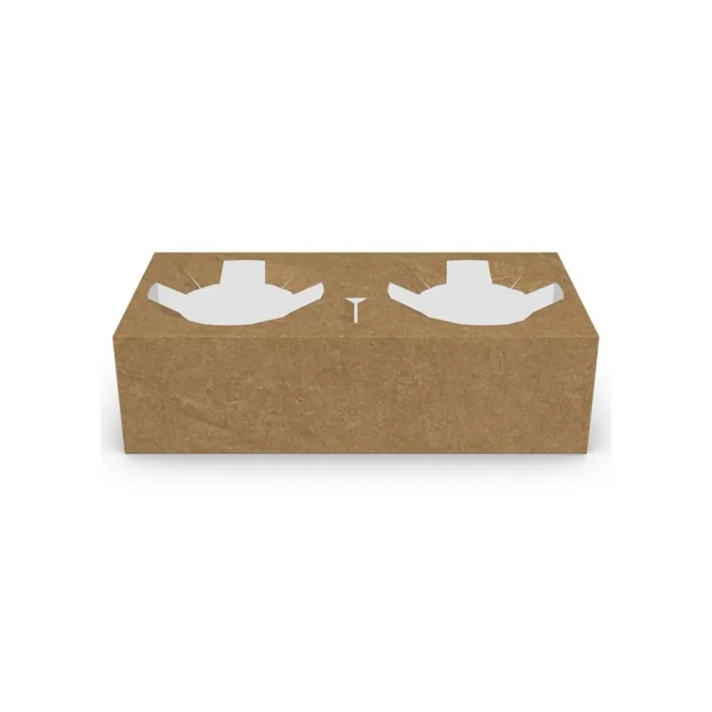 Paper Cupholders 2 Compartments KRAFT 50 PCS