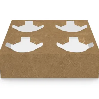 Paper Cupholders 4 Compartments KRAFT 50 PCS