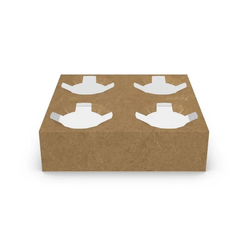 Paper Cupholders 4 Compartments KRAFT 50 PCS