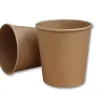 PAPER SOUP BOWL 26OZ 330GSM KRAFT PAPER +18G PE, 115X89X115 WITH LIDS