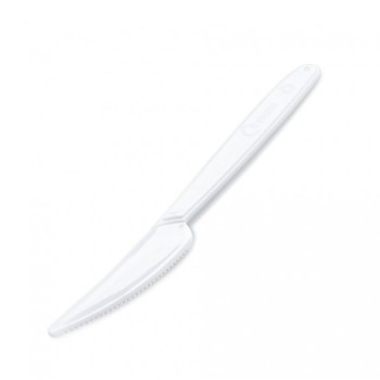 Knife PP reusable white 19 cm pack of 50 pcs