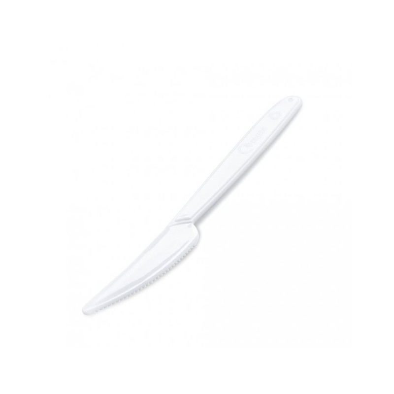 Knife PP reusable white 19 cm pack of 50 pcs
