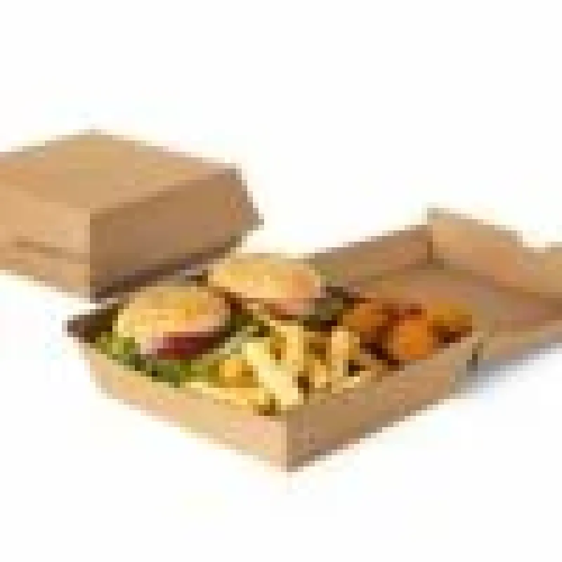 Kraft QD17575D Paper Food Boxes FSC Dura Series 17.5 x 16.5 x 7.5 cm. 100 pcs.