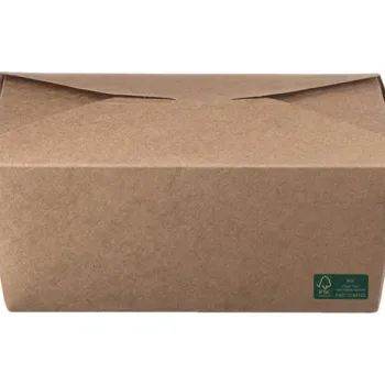 Kraft Paper Food Box FSC® Folder - Shaped 2000 ml. 50 pcs.