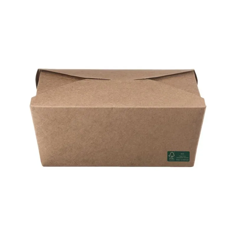 Kraft Paper Food Box FSC® Folder - Shaped 2000 ml. 50 pcs. Kraft Paper Food Box FSC® Folder - Shaped 2000 ml. 50 pcs.