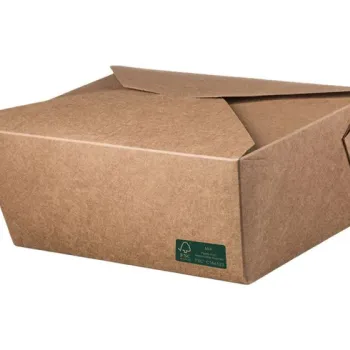 Kraft Paper Food Box FSC® Folder - Shaped 2000 ml. 50 pcs.