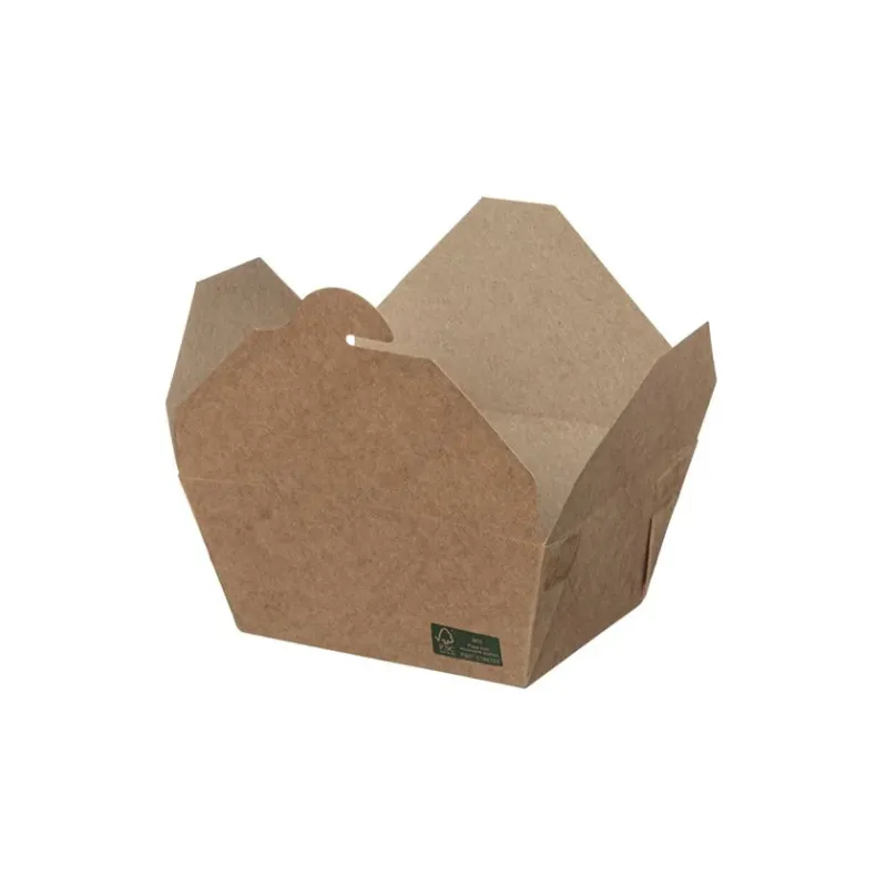 Kraft Paper Food Box FSC® Folder - Shaped 2000 ml. 50 pcs. Kraft Paper Food Box FSC® Folder - Shaped 2000 ml. 50 pcs.