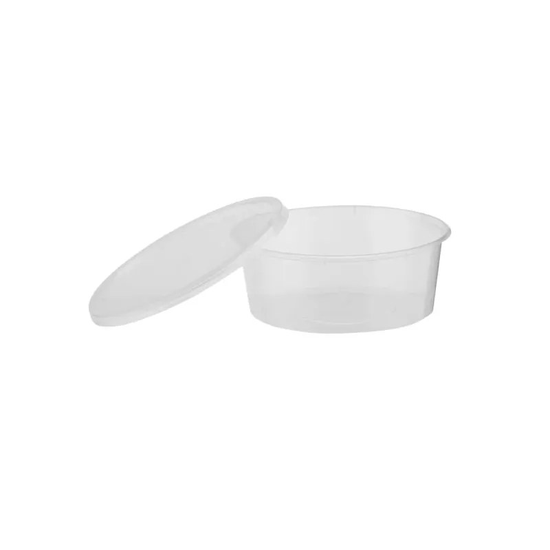 PP Clear Round Microwavable Container 250ML With Lids 500 PCS PP Clear Round Microwavable Container 250ML With Lids 500 PCS