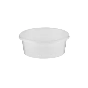 PP Clear Round Microwavable Container 250ML With Lids 500 PCS