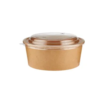 Kraft Paper Salad Bowl 45 Oz With Lids 50 PCS